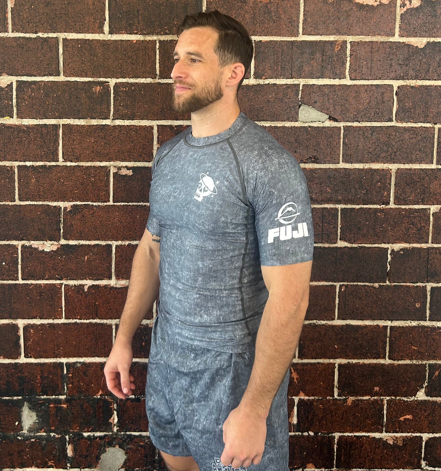 Stone Wash Grey Rash Guard X Fuji